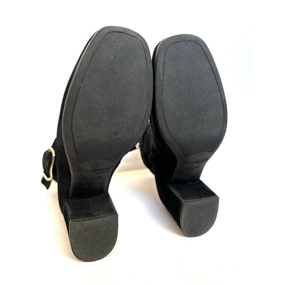 La Canadienne Women’s Jesse Black Suede Ankle Boot Size 7M Waterproof Square Toe - Picture 9 of 12